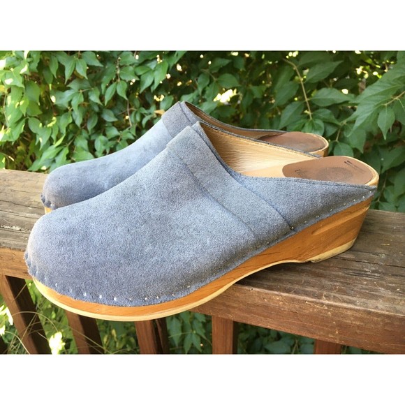 Troentorp Bastad Gray Suede Wood Clogs Sz EUR 40, US 9.5 Women’s Exc Cond Cute! - Picture 8 of 8